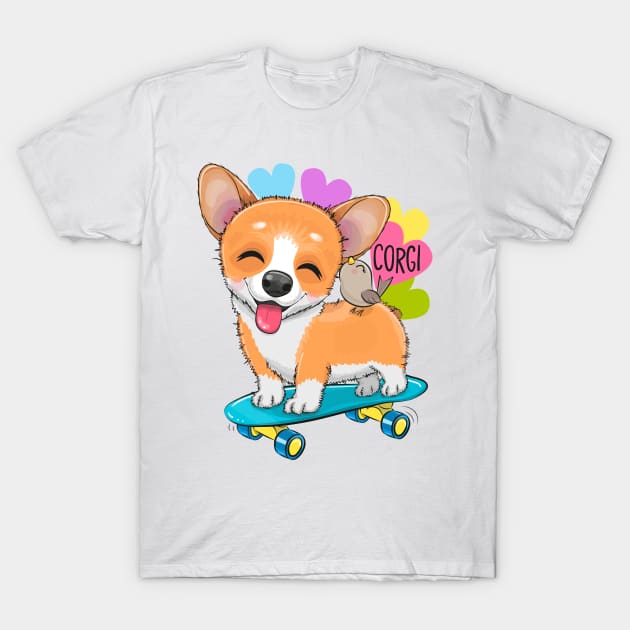 Cartoon corgi T-Shirt by Reginast777